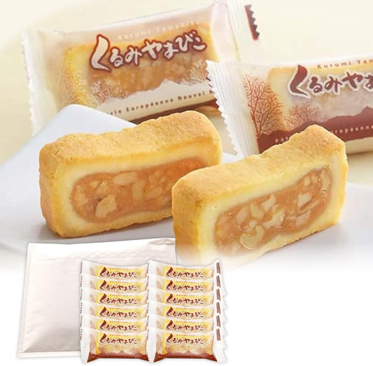 【Value pack with simple packaging】Kurumiyamabiko Half 10-piece set by Nouvel Bairindou, Nagano - Souvenir, sweet candy, caramel, cookies