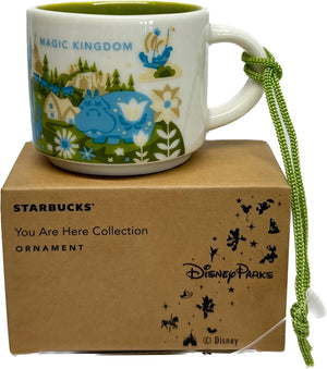 Disney Parks Magic Kingdom You Are Here Starbucks Taza Demitasse Adorno de 2 onzas