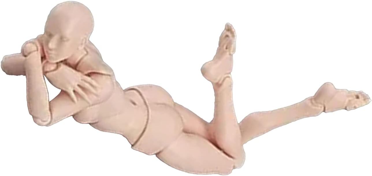 Figma Youth 2.0 Action Figure Model, Silver Grey Skin Tone, Articulated Joints, Adult Desk Toy, Grey and Orange Skin Color (Females #12)