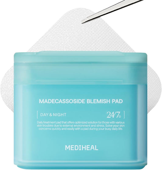 MEDIHEAL: Square Toner Pad (Madecassoside) 100 Sheets 6.7 fl oz (170 ml), Square Facial Toner Pads (Madecassoside) 100P, 6.7 fl oz (170 ml), Blemish Pad