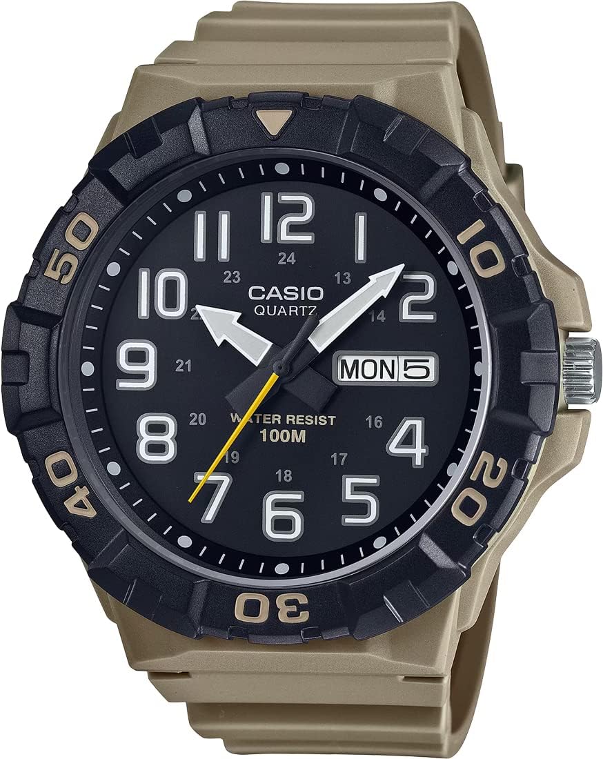 Casio MRW-210 Series Standard Big Face Big Face Quartz Wristwatch, Khaki MRW-210H-5AV, sports