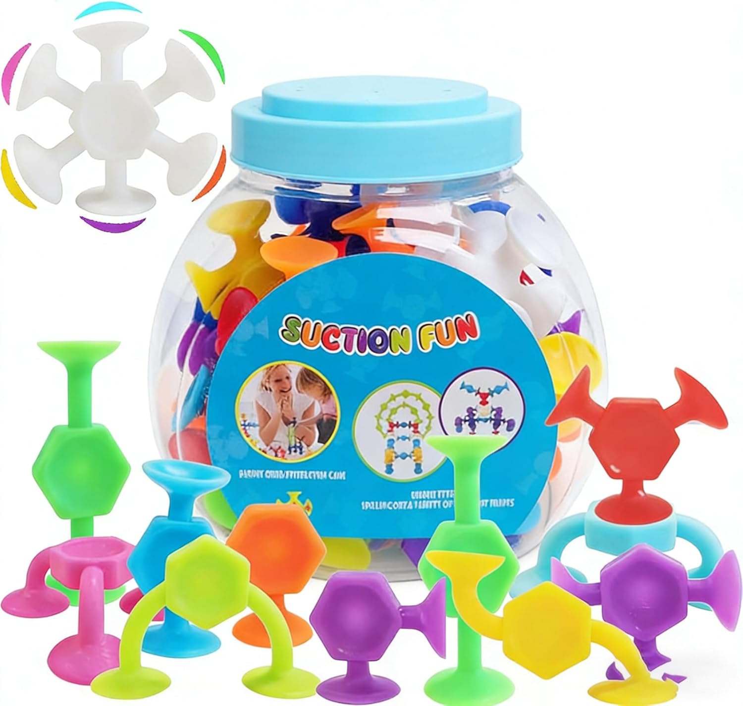 Bath Toy, 38 New Sensory Educational Blocks (Recommended by Teachers x Toy Consultants), Bath Toy, Educational Toy, Squeeze Toy, Suction Cup, Toy for Boys, Girls, Birthday Gift