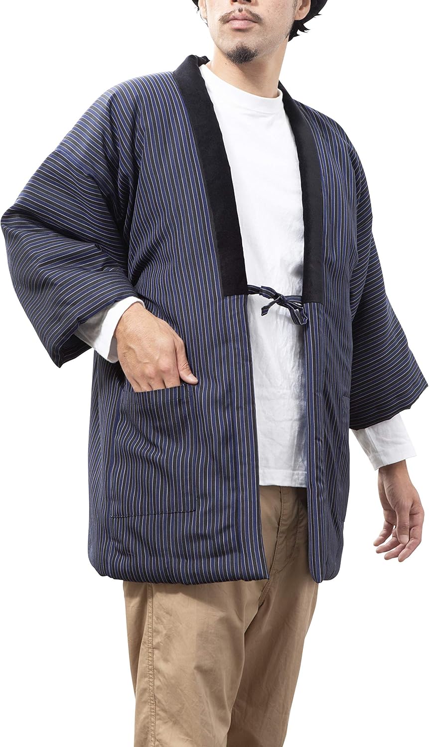 Wata no Sato Handmade Kurume Hanten Short Winter Coat for Gentlemen, Made in Japan, Cotton Filling