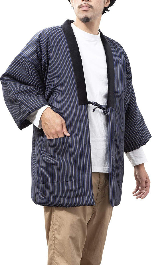 Wata no Sato Handmade Kurume Hanten Short Winter Coat for Gentlemen, Made in Japan, Cotton Filling