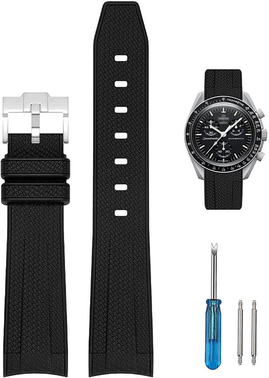 20mm Watch Band for Omega X Swatch MoonSwatch Watch Strap Omega and Swatch Band Rubber Watch Band for Omega Speedmaster Rolex Seiko Seiko 20mm Silicone Strap Waterproof Sweatproof with Adjusting Tool