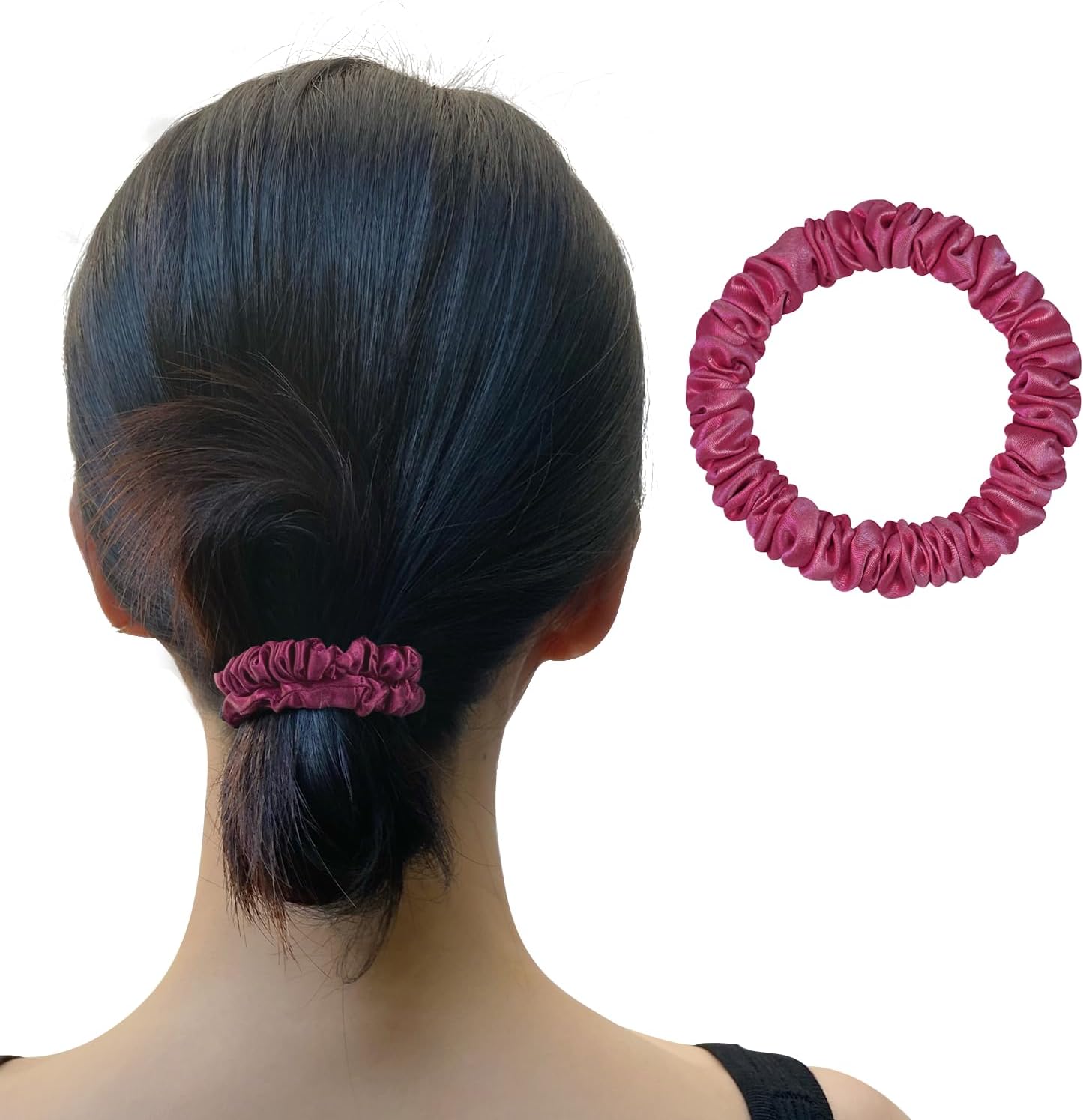 Utukky Silk Hair Rubber Silk Scrunchy Volume, Stylish, Adult 100% Natural Silk, 6A Class, Hair Accessories, Hair Accessories, Anti-Static, Gentle on Hair, Mature Gift, Set of 1