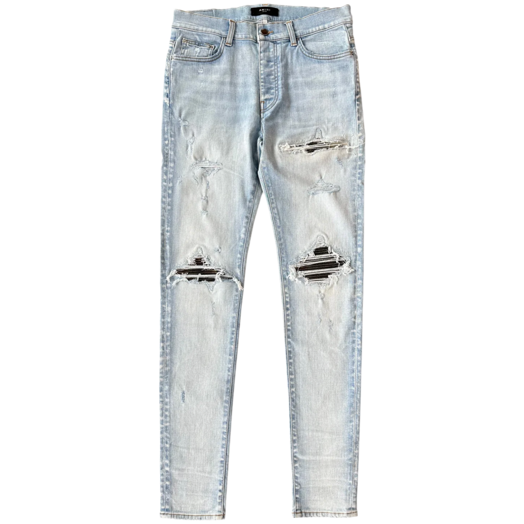 AMIRI 'LIGHT INDIGO CAMO PATCH MX1' JEANS