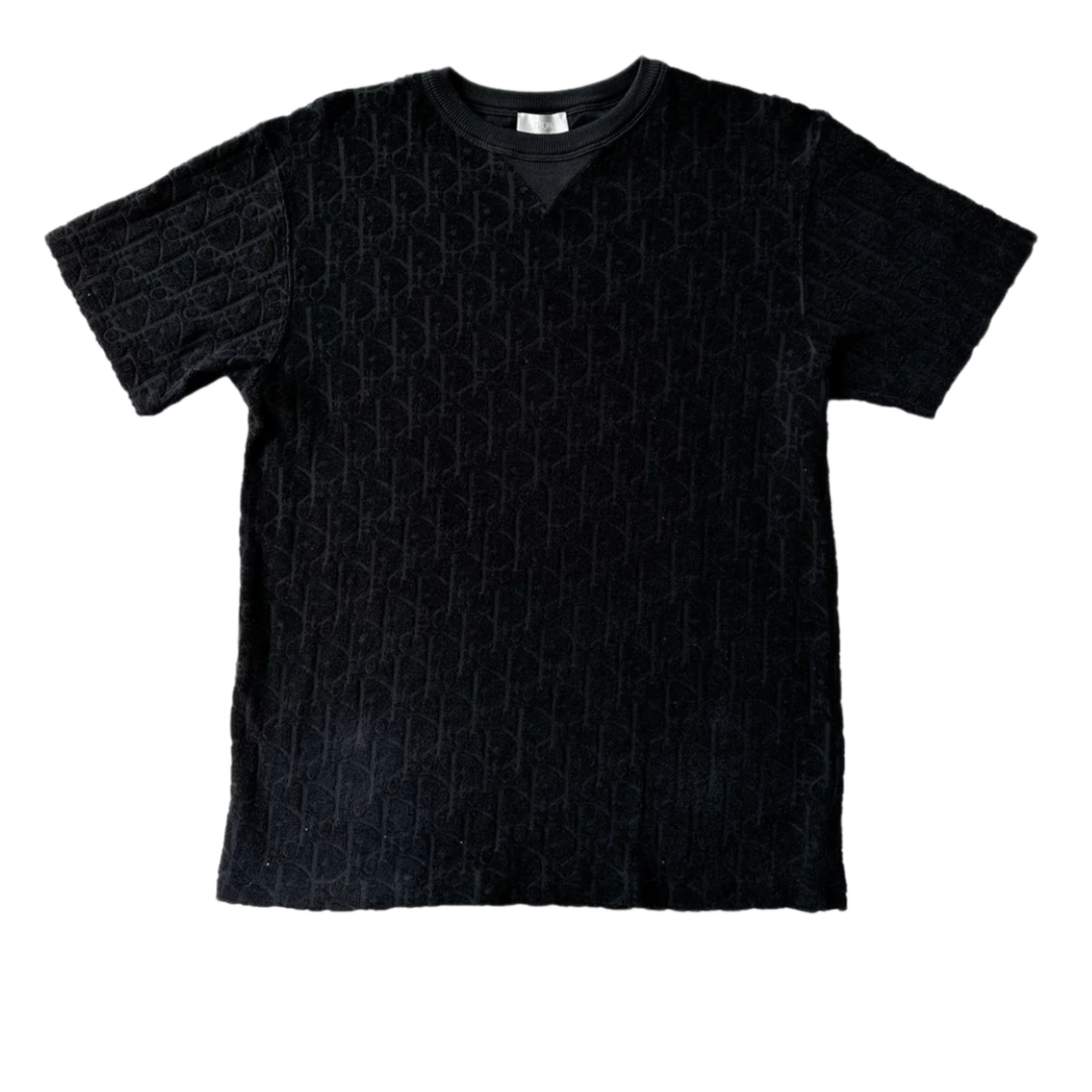 DIOR 'BLACK' OBLIQUE TERRY CLOTH TEE