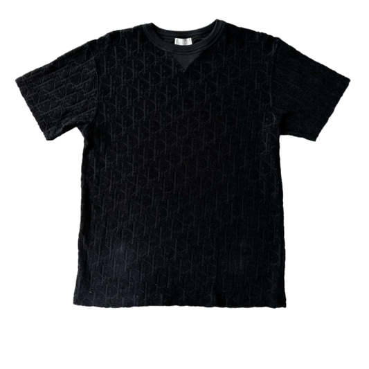 DIOR 'BLACK' OBLIQUE TERRY CLOTH TEE
