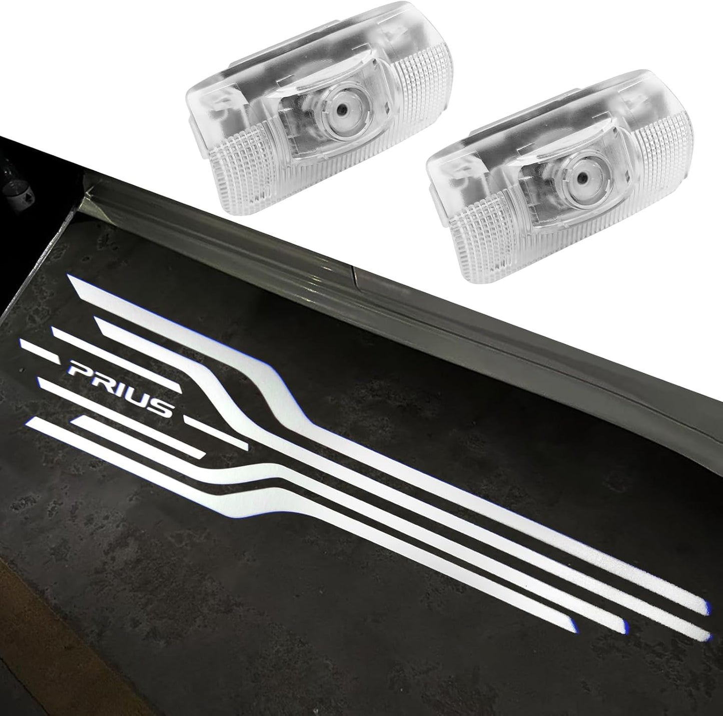 Prius LED Courtesy Lamp, Door Projection Light, Logo Projection, High Brightness, Cool Performance, Uses Quartz Glass, Easy Installation, Set of 2