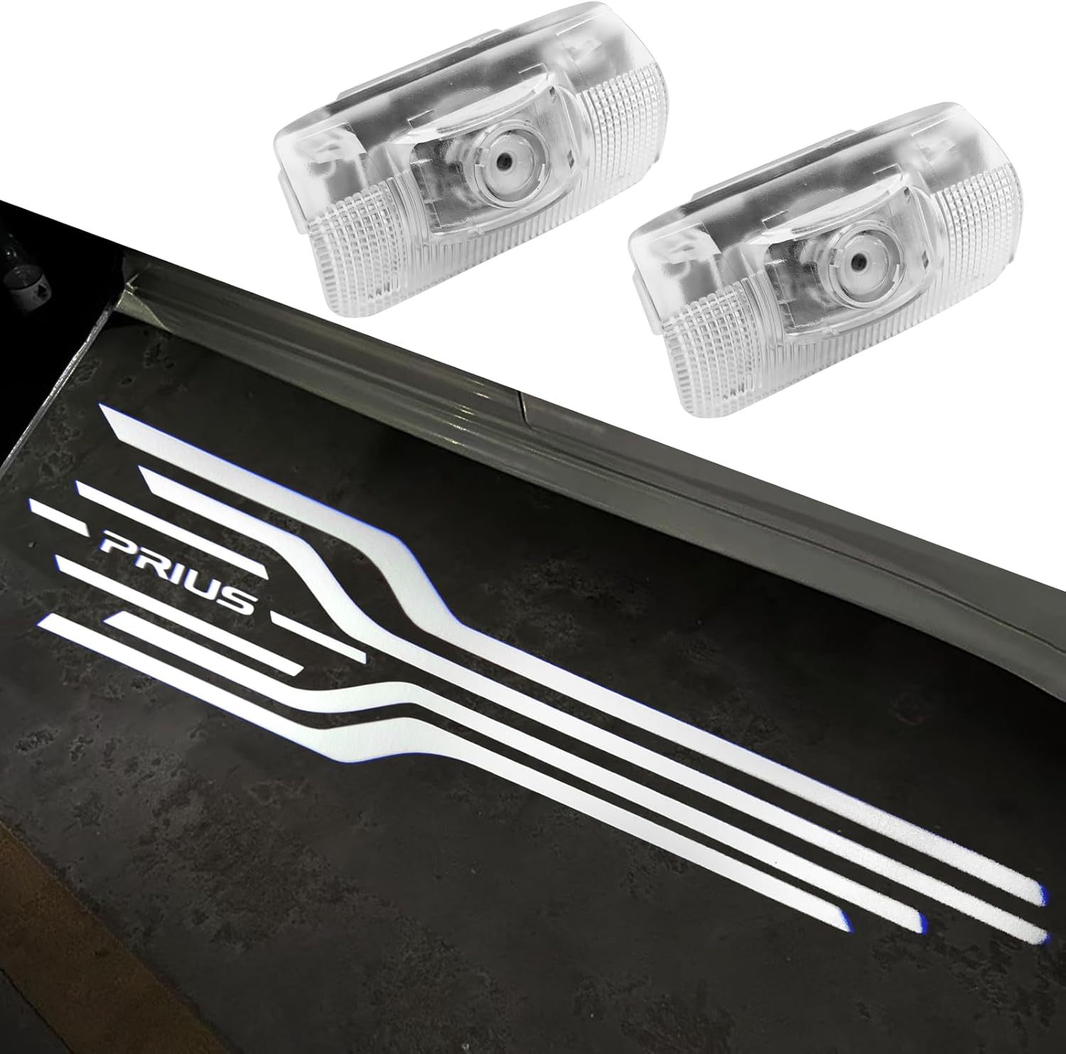 Prius LED Courtesy Lamp, Door Projection Light, Logo Projection, High Brightness, Cool Performance, Uses Quartz Glass, Easy Installation, Set of 2