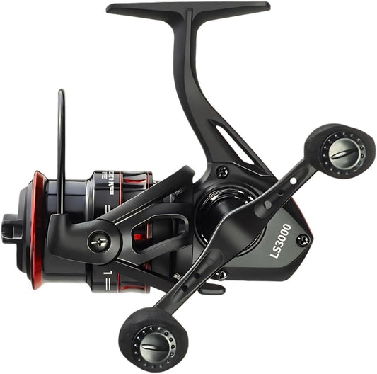 POSEIXUSスピニングリール 巻き心地の良いメタル釣りリール、ダブルハンドルリール 投げ釣り 軽量化、ギア比5.0:1 EVAハンドル ドラグ力調整10Kg 黒色系、スピニングリール 1000 2000 3000 4000 5000 6000 7000 ハンドリール 釣り、火鳥シリーズ各種、使い勝手が良かった