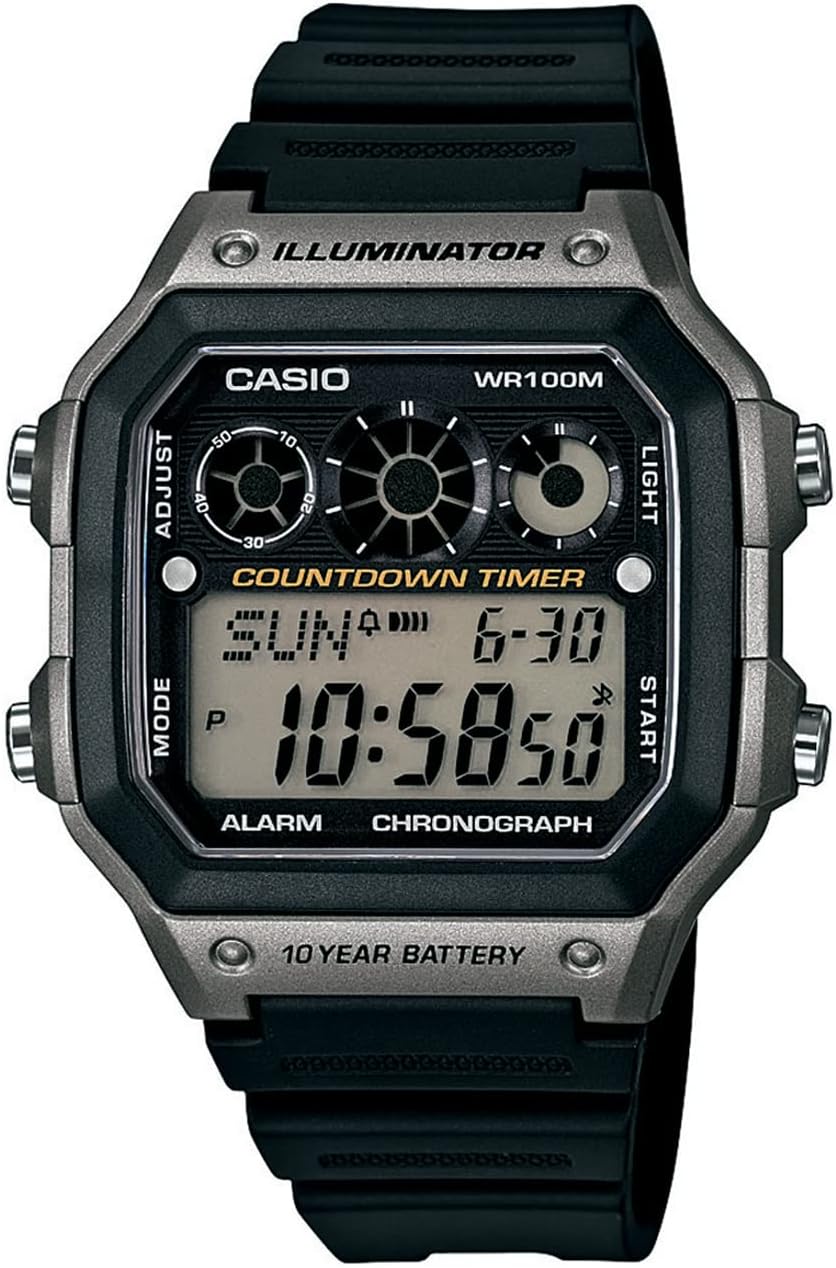 Casio AE-1300WH-8A AE1300WH-8A Sports Digital Black Gray Men's Watch, Belt Type: