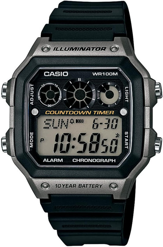 Casio AE-1300WH-8A AE1300WH-8A Sports Digital Black Gray Men's Watch, Belt Type: