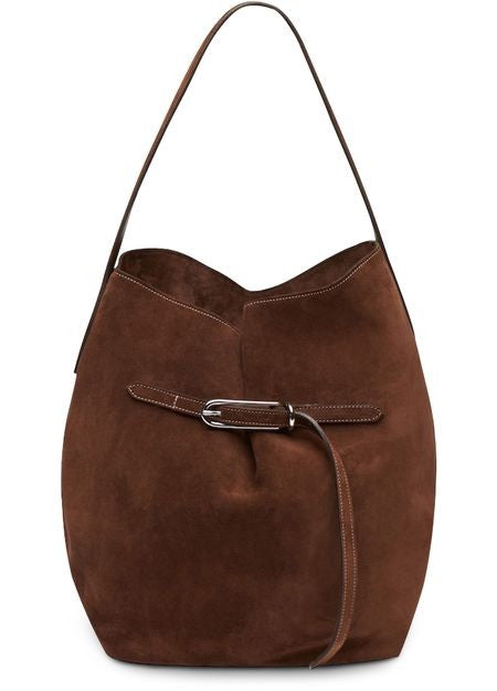 LIFFNER Belted large suede bucket bag - Image 1