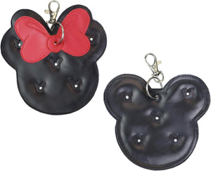 Paquete de 2 soportes portátiles para ratón, llavero comerciante, exhibidor para bolsas, mochilas, pasadores de parque, colección comercial, viaje, color negro