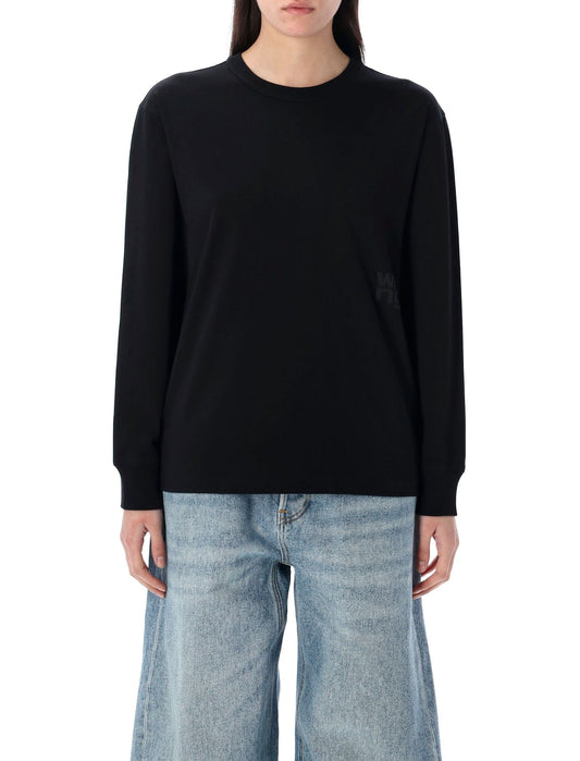 T By Alexander Wang Tによるt By Alexander Wang Tシャツとポロスブラック - Image 1