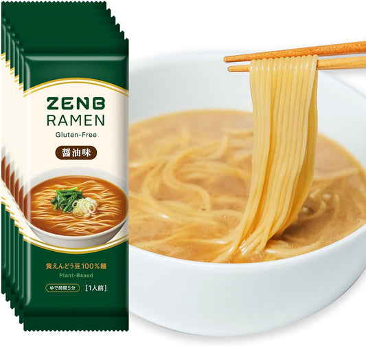 【 Gluten-Free Ramen 】ZENB Zenbu Ramen Bag Noodles Meal Kit 6 Servings Soy Sauce Flavor Quick Boil 4 Minutes [Low Carb Gluten-Free Bag Ramen Sugar Control Dietary Fiber Supplement Protein Fiber Fat Cut