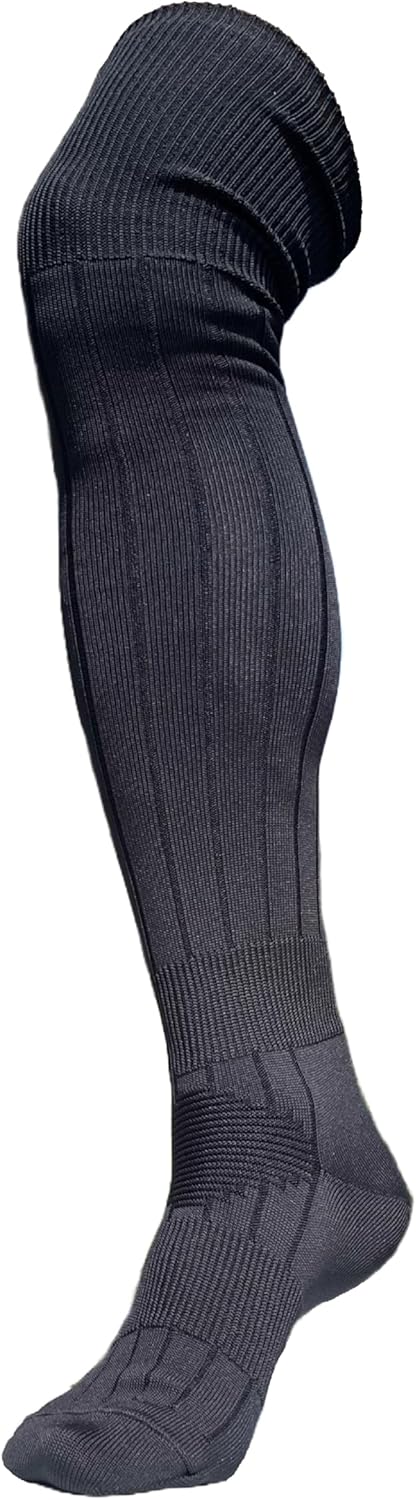 Hyogo Seni Socks, Soccer Socks, Above Knee, 9.8 - 10.6 inches (25 - 27 cm), Black, Absorbent, Quick Drying, Soccer Stocking, Black