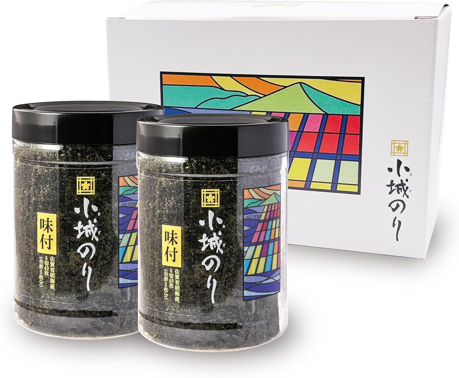 Komagi Seaweed, 8 Pieces, 40 Pieces Per Container (Set of 2), Cosmetic Box, Seasoned Seaweed, Produced in Saga Prefecture, High Quality, Gourmet Gourmet Gift, Middle Agen, Gift, Souvenir, Kids, Children, Father's Day