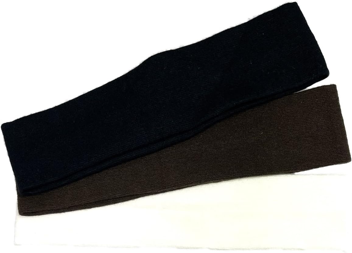 Turban Made in Japan Cotton Fabric 2.0 inches (5 cm) Hair Band (Black, Brown, Ivory)