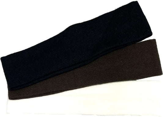 Turban Made in Japan Cotton Fabric 2.0 inches (5 cm) Hair Band (Black, Brown, Ivory)