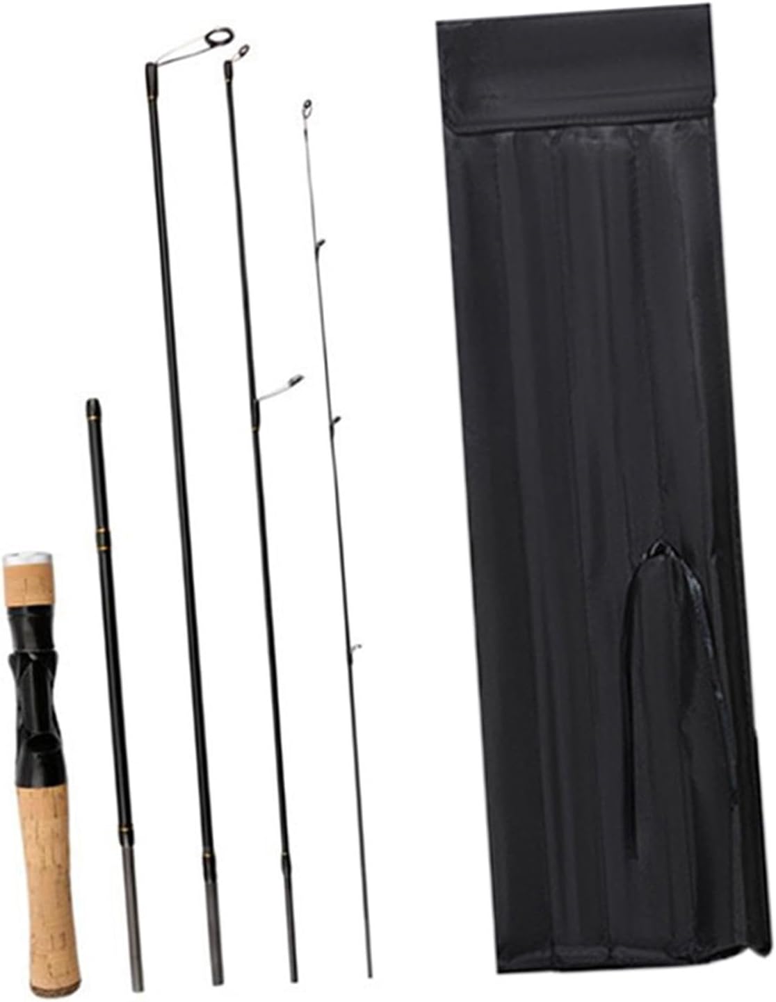 Milageto 5 Section Fishing Rod Casting and Spinning Rod Portable Carbon Fiber Fishing Rod Split Design for Surf, Xander, Bass