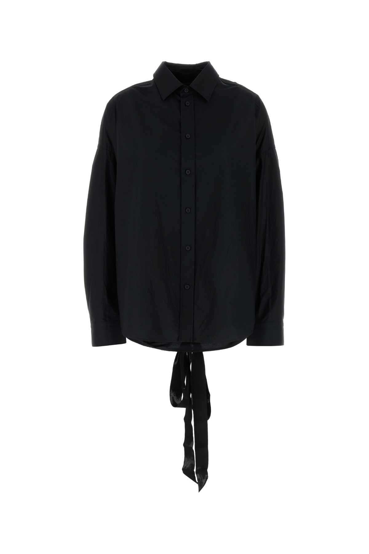 Balenciaga バレンシアガブラックポップリン特大シャツ - Image 1