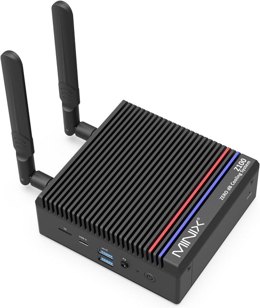 MINIX NEO Z100-0dB Fanless Mini PC, Intel Alder Lake N100, Latest 12th Generation Small PC, Up to 3.40 GHz, 16GB DDR4, 512GB M.2 PCIe Gen3 x 4 NVMe SSD, Windows 11 Pro, Mini Computer, Ultra