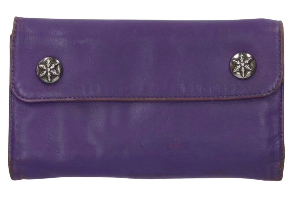 CHROME HEARTS 'PURPLE' STAR BUTTON WALLET