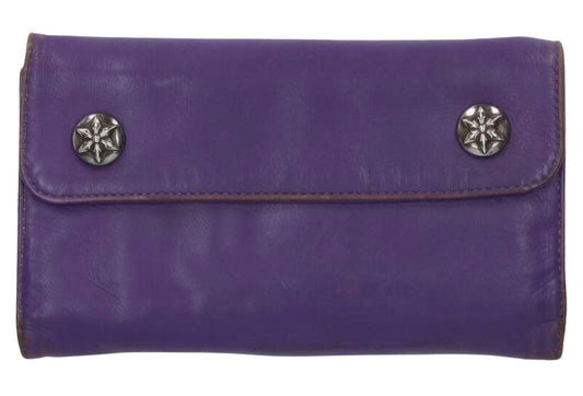 CHROME HEARTS 'PURPLE' STAR BUTTON WALLET