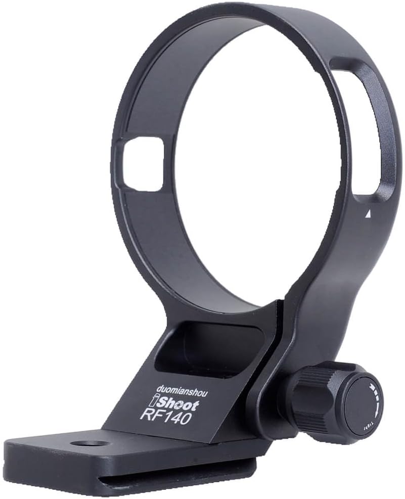 iShoot Metal Camera Ring Tripod Mount Ring, Lens Support Collar, Lens Bracket Collar, Tripod Socket, Compatible with Canon RF 100-400mm f/5.6-8 IS USM, Bottom is Quick Release Plate with 1/4 3/8 Screw