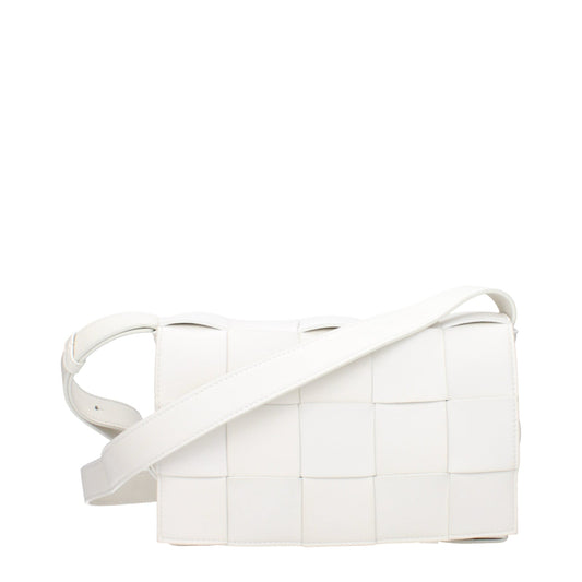 Bottega Venetaショルダーバッグカセッツレザーホワイト/シルバー - Image 1