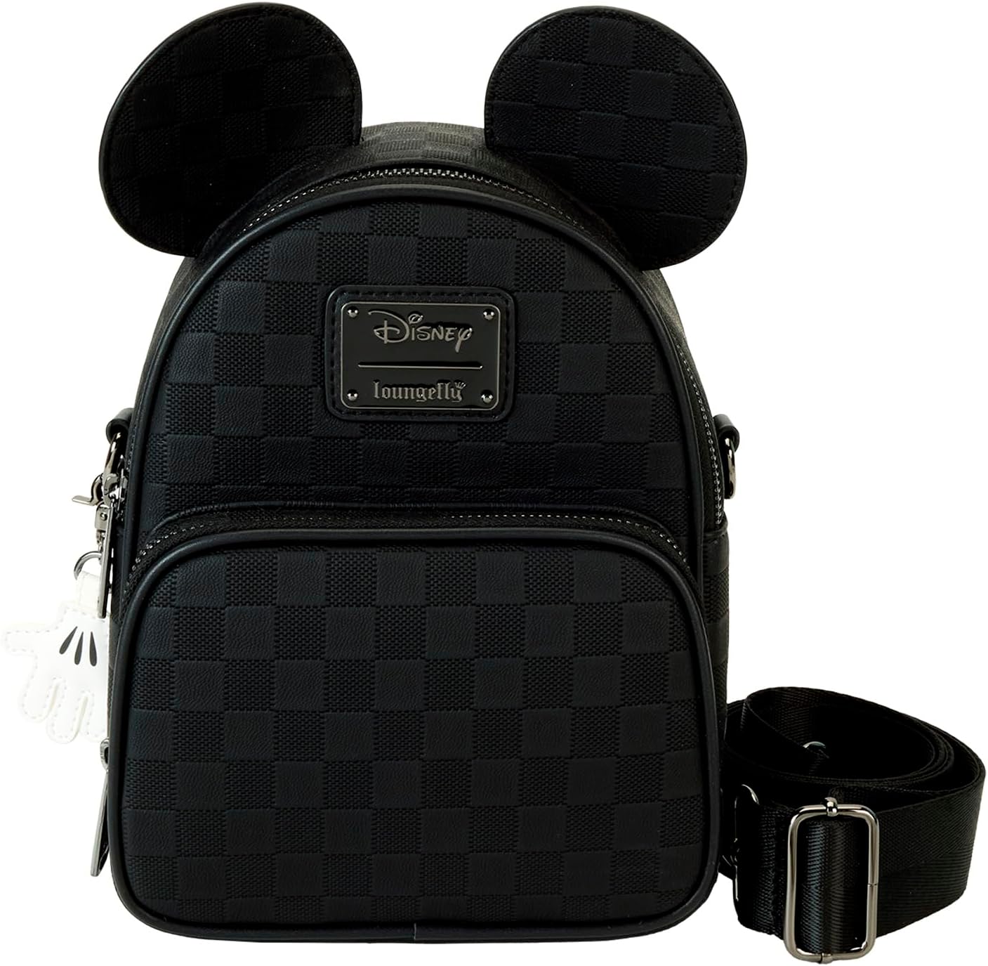 Mochila mini convertible con textura a cuadros de Mickey Mouse de Loungefly y bolso cruzado