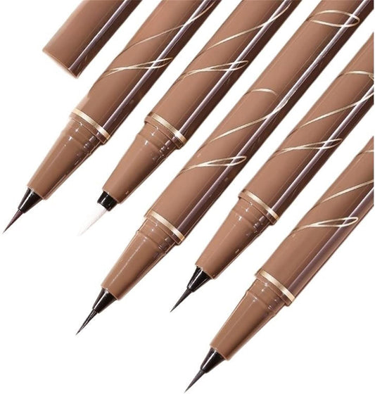 Liquid Eyeliner, Extra Fine 0.0004 inch (0.01 mm), Lower Eyelashes, Eyeliner, Waterproof Eyeliner, Teardrop Bag Liner, Waterproof, Anti-Drop, Makeup Cosmetics (02# Natural Brown)