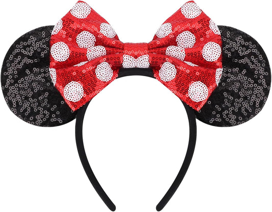 DRESHOW Mouse Ears Bow Sequins Party Decoration Cosplay Costume for Girls and Women