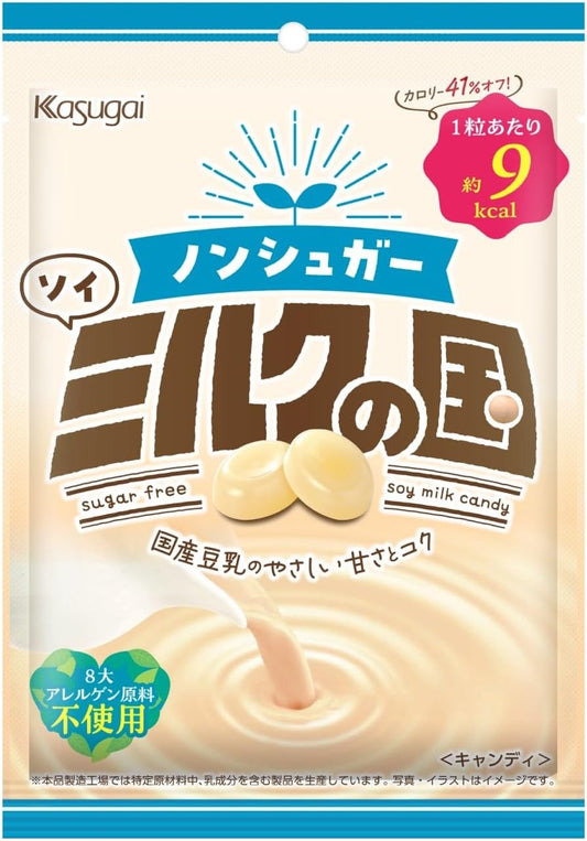 Kasugai Seika Non-Sugar Soy Milk Country 2.6 oz (75 g) x 6 Bags
