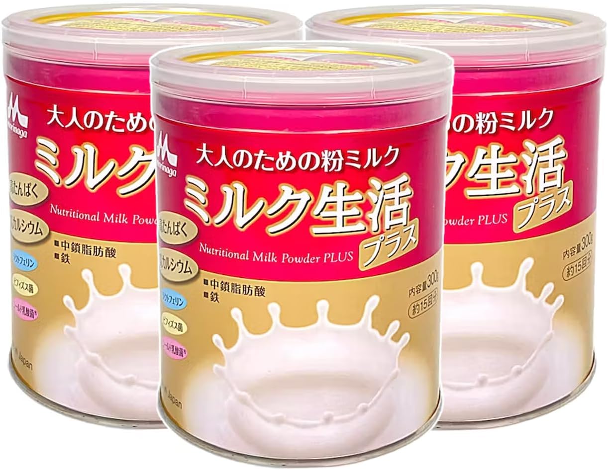 Morinaga Milk Industry Adult Milk Powder Milk Seikatsu Plus 300g x 3 Cans