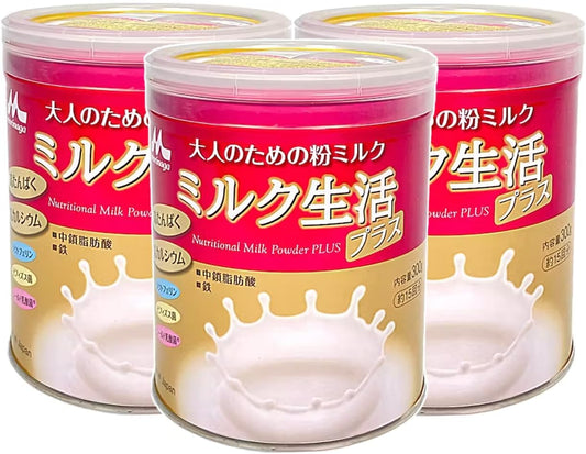 Morinaga Milk Industry Adult Milk Powder Milk Seikatsu Plus 300g x 3 Cans