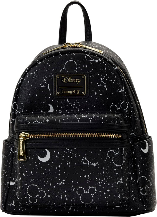 Loungefly Disney Mickey Constellation - Bolso de hombro con doble correa que brilla en la oscuridad