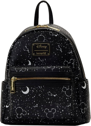 Loungefly Disney Mickey Constellation - Bolso de hombro con doble correa que brilla en la oscuridad