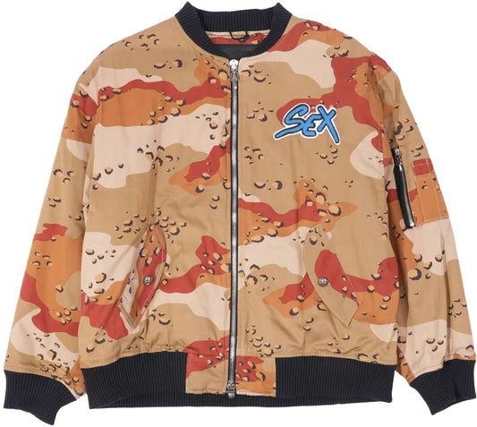 CHROME HEARTS MATTY BOY 'DESERT CAMO' SEX RECORDS BOMBER JACKET