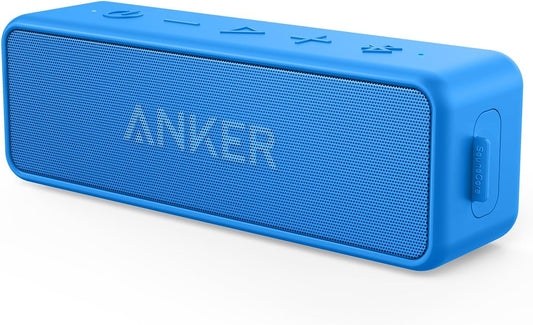 Anker Soundcore 2 (USB Type-C Charging, 12W Bluetooth 5.0 Speaker, 24 Hours of Continuous Playback) [Fully Wireless Stereo Compatible, Enhanced Bass, IPX7 Waterproof Standard, Dual Drivers, Built-in