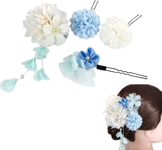 Japanese Style Kimono Hair Ornament, Yukata, Graduation Ceremony, Coming-of-Age Ceremony, Wedding, Shichi-Go-San Party, Thank You Party, New Year, Fireworks Display, Flower, Dry Flower, Hair Clip,