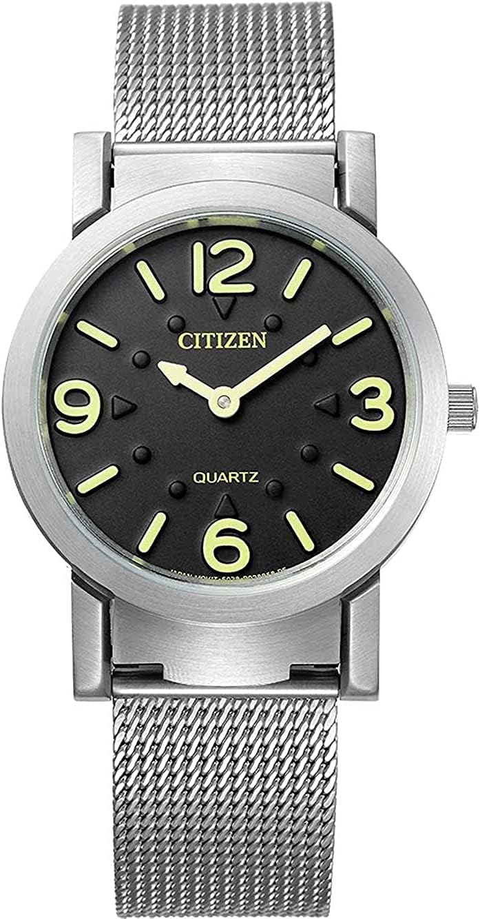 Citizen AC2200-55E Uni Analog Silver White One Size Bracelet, White, One Size, Bracelet