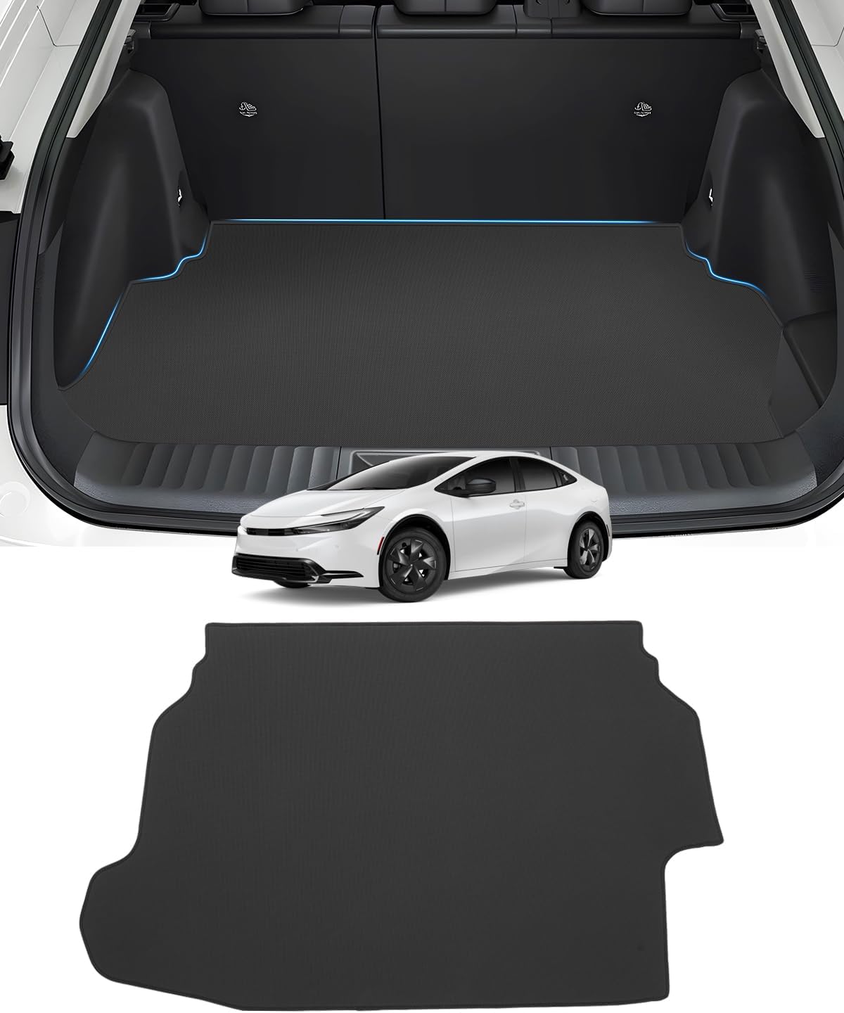 Mixsuper Toyota New Prius 60 Series 2D Luggage Mat Without Spare Tire Trunk Mat PRIUS60 MXWH60 MXWH65 Luggage Tray Cargo Mat Present January 2023 Prius 60 Parts Waterproof Mat PVC Leather Anti-Slip