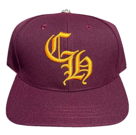 CHROME HEARTS 'MAROON/YELLOW' 6 PANEL MAROON BASEBALL HAT