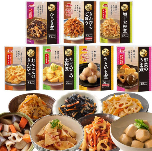 Ichibiki Retort Foods, Side Dishes, Momma Flavor, 7 Types, 7 Meals, Assorted Foods, Storage at Room Temperature, Vegetables, Simmered Foods, Stockpile, GOS