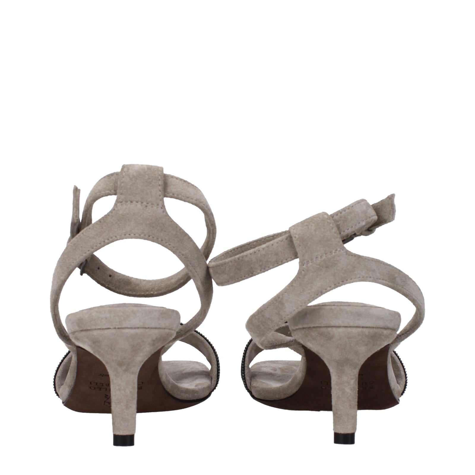 Brunello Cucinelli Sandals Women Suede Grey - Image 1