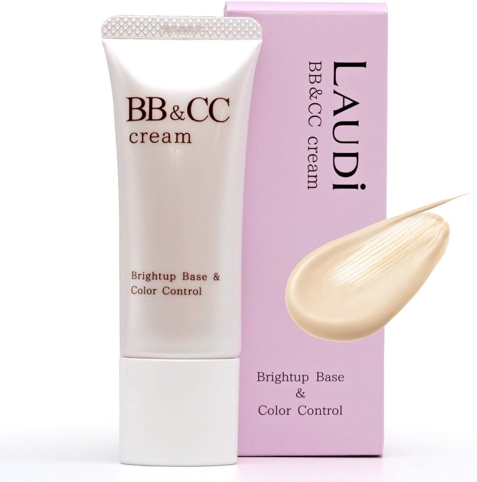 BB & CC Cream, 0.9 oz (25 g), LAUDi LAUDi Laudi, Made in Japan, Genuine Product, Stains Hiding Pores, Bear Moisturizing (Natural Beige)